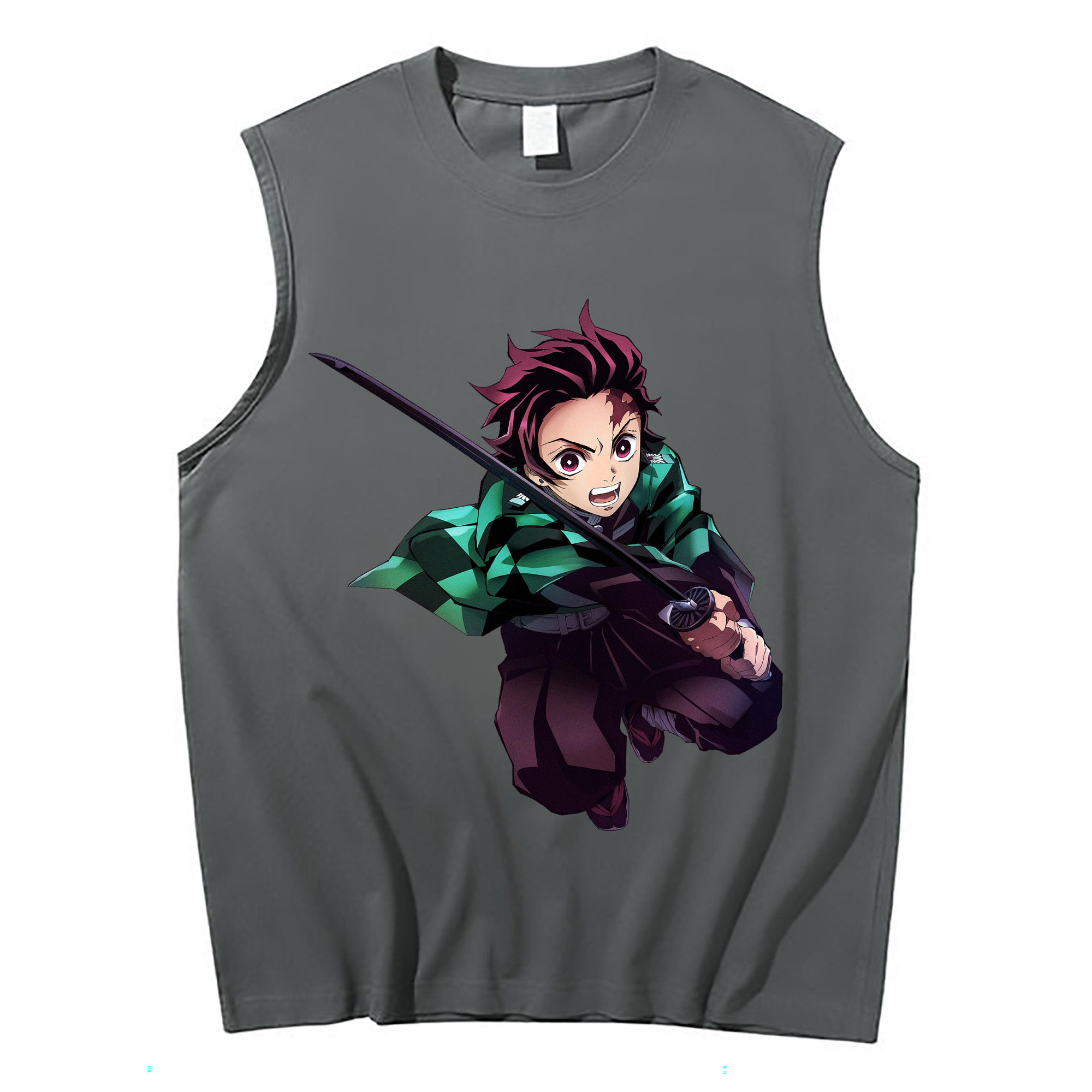 （画像用） 鬼滅の刃 竈門 炭治郎／かまど たんじろう Kamado Tanjirou コットン100％タンクトップ（フロントプリント）